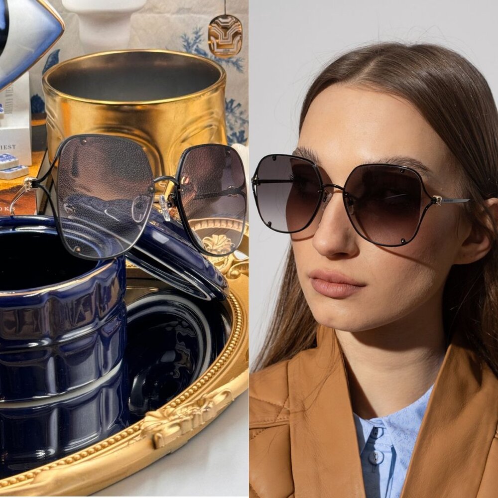🆕 ALEXANDER MCQUEEN 🧿 NWOT AM0366S Black Wire Rimmed Butterfly Shaped Glasses